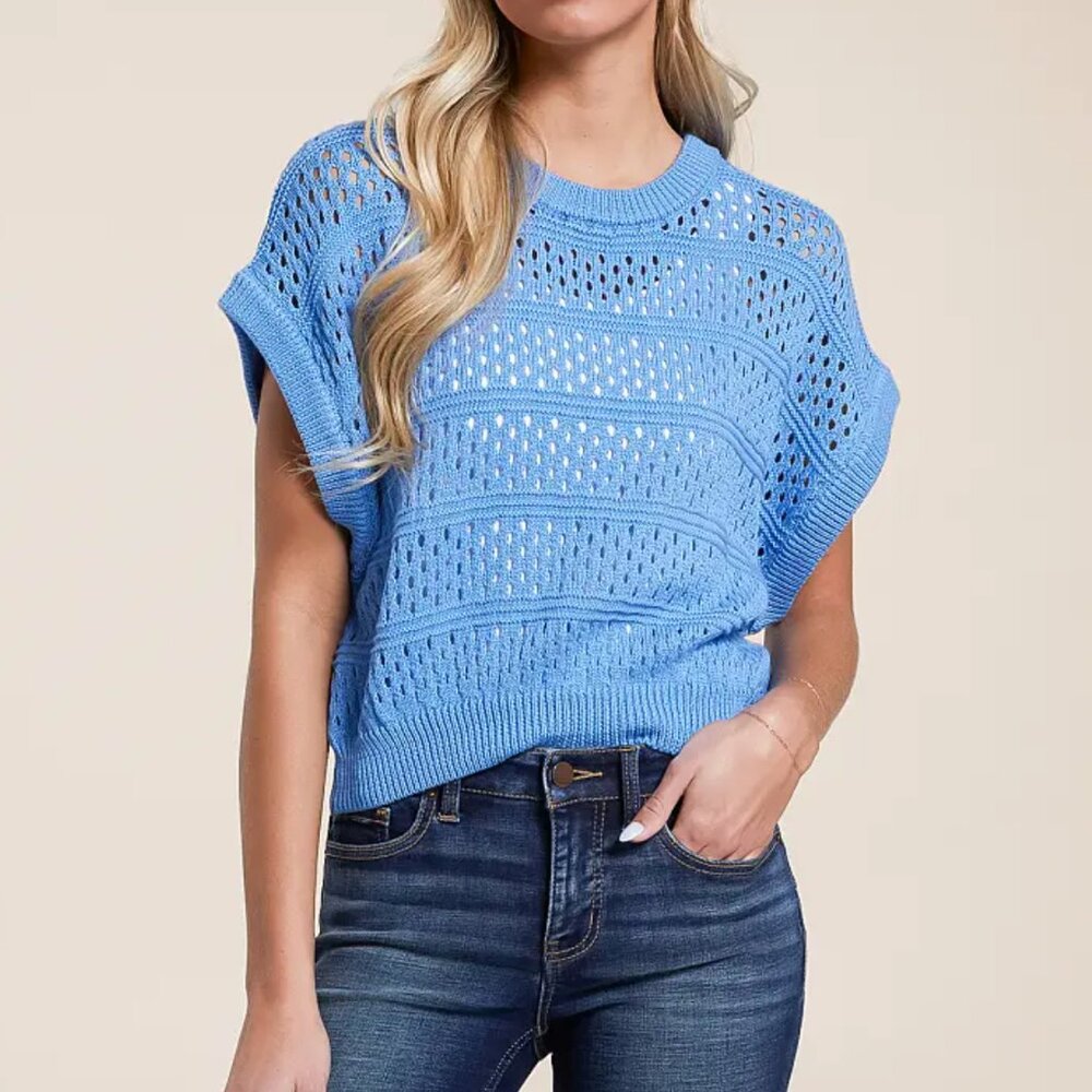 Buckle Willow & Root Dolman Knit Sweater Blue Size Medium